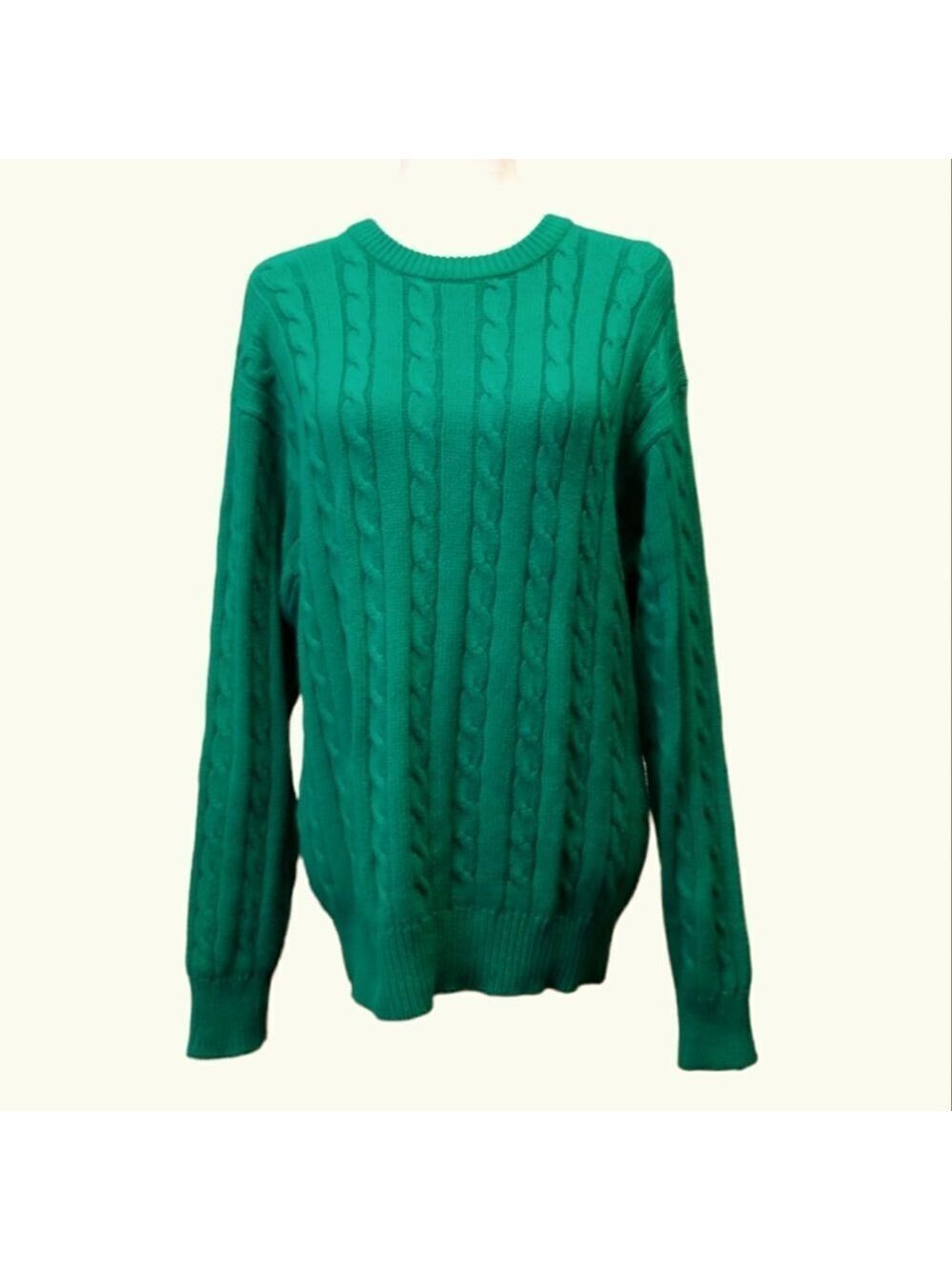 Brian MacNeil Knitwear Vintage Pullover Cable Knit Green Sweater Medium